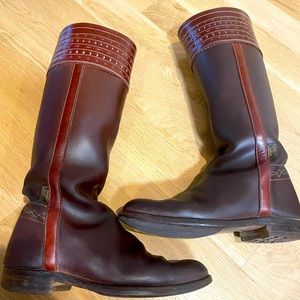 Tall Real Leather Riding Boots Made In Spain - Leather Detailing